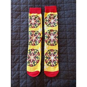 Disney Nightmare Before Christmas Socks Yellow Red Mandala Skull Print Crew